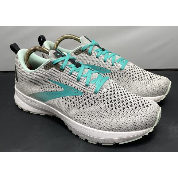 BROOKS REVEL Grey Aqua Green Running Race Shoes Womens Size 10 Fast Ship - Picture 3 of 12
